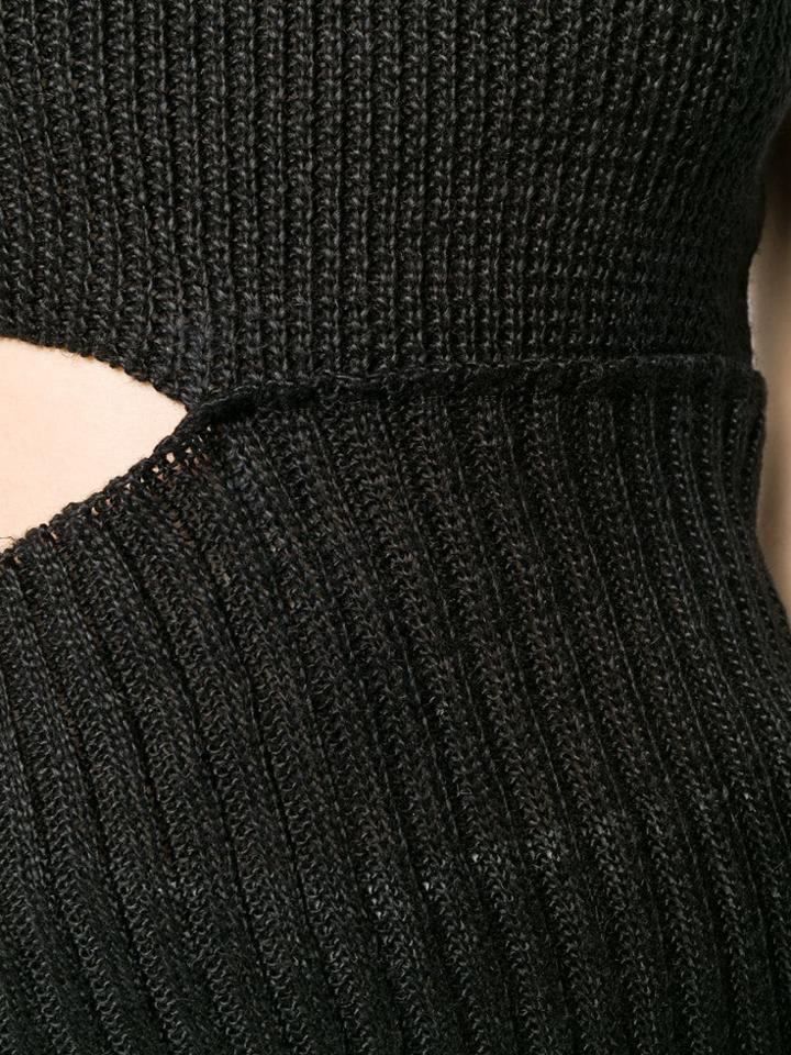Ann Demeulemeester Asymmetric Knitted Top - Black