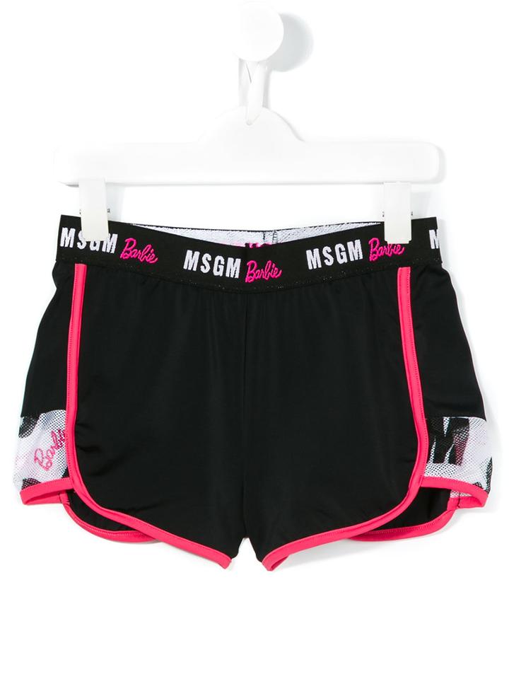 Msgm Kids Running Shorts, Size: 10 Yrs, Black