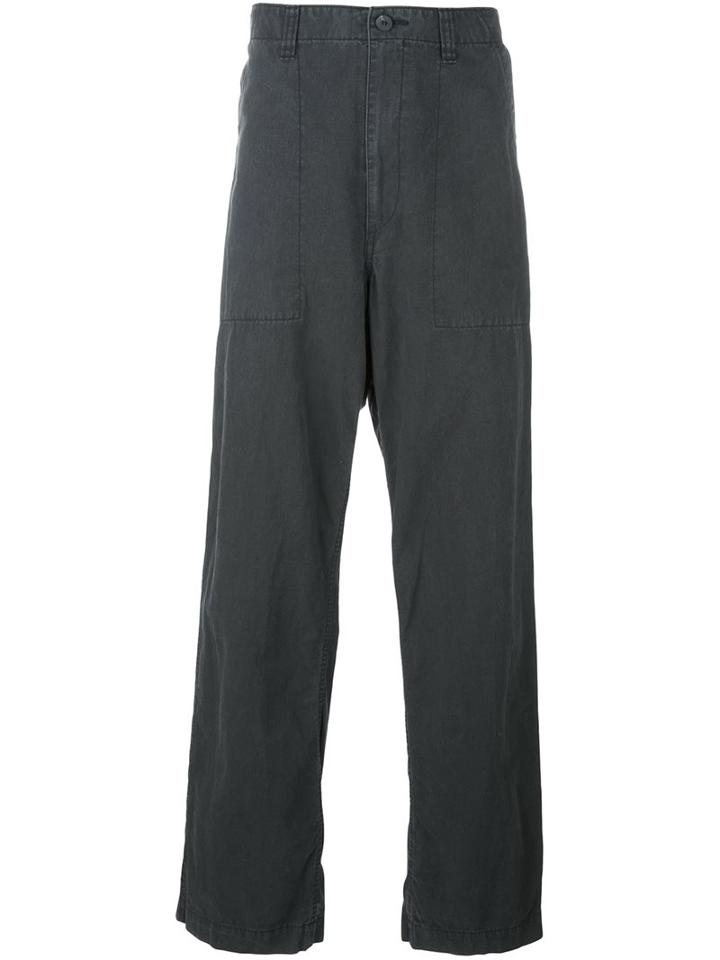 Issey Miyake Men Loose Fit Trousers, Size: 4, Grey, Cotton