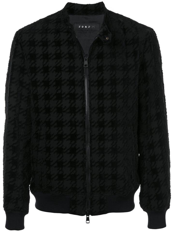 Roar Patterned Bomber Jacket - Black