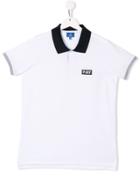 Fay Kids Teen Colour-block Polo Shirt - White