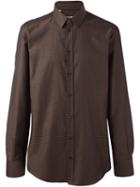Dolce & Gabbana Printed Shirt, Men's, Size: 40, Brown, Cotton