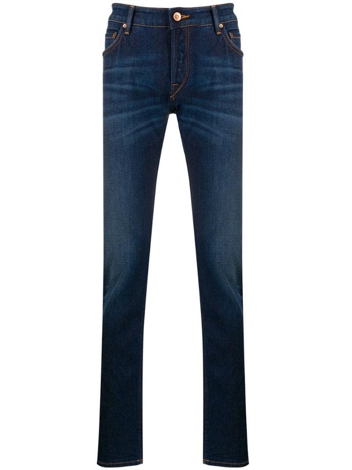 Hand Picked Slim Fit Trousers - Blue