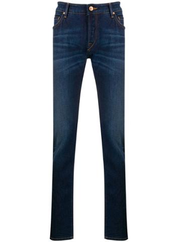 Hand Picked Slim Fit Trousers - Blue