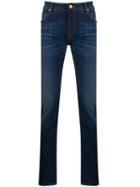 Hand Picked Slim Fit Trousers - Blue