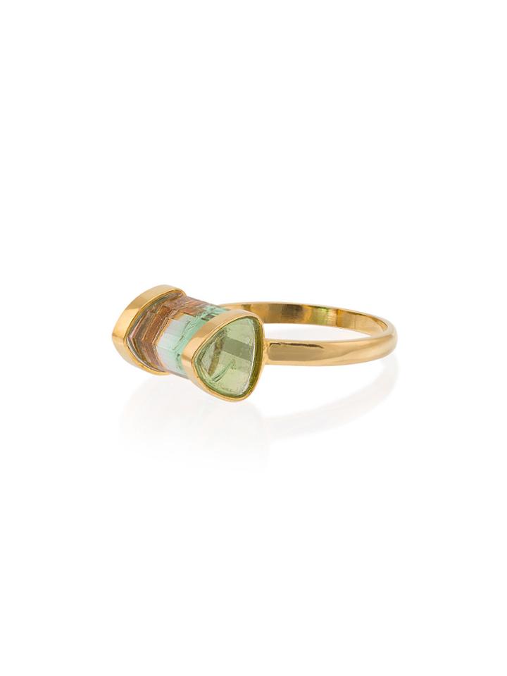 Jessie Western Watermelon Horizon Ring - Green