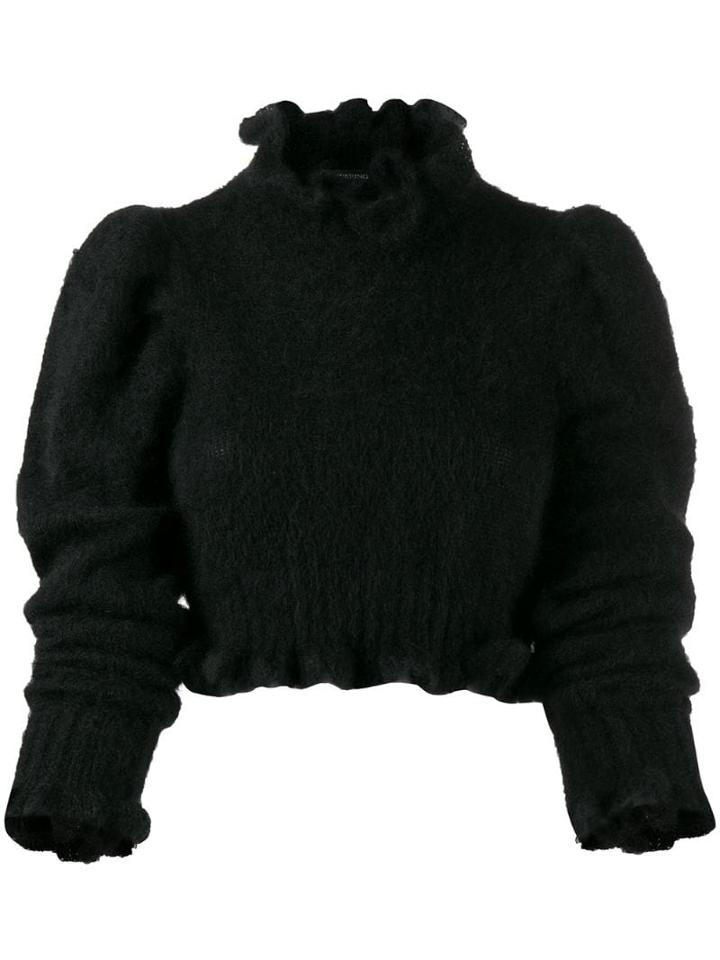 Wandering Ruffled Knit Jumper - Black