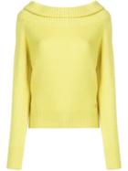Emilio Pucci Lime Off The Shoulder Cashmere Jumper - Yellow
