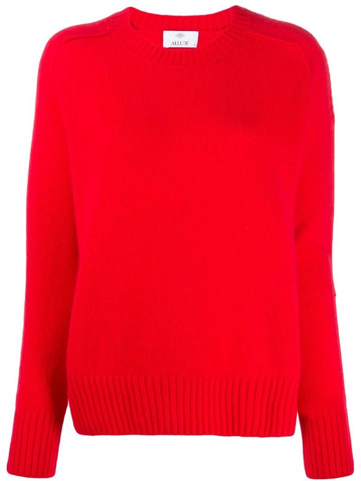 Allude Crew-neck Cashmere Sweater - Red