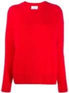 Allude Crew-neck Cashmere Sweater - Red