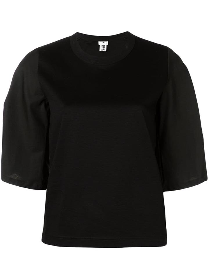 Comme Des Garçons Noir Kei Ninomiya Buckle Sleeve T-shirt - Black