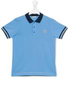 Moncler Kids - Contrast Collar Polo Shirt - Kids - Cotton - 14 Yrs, Boy's, Blue