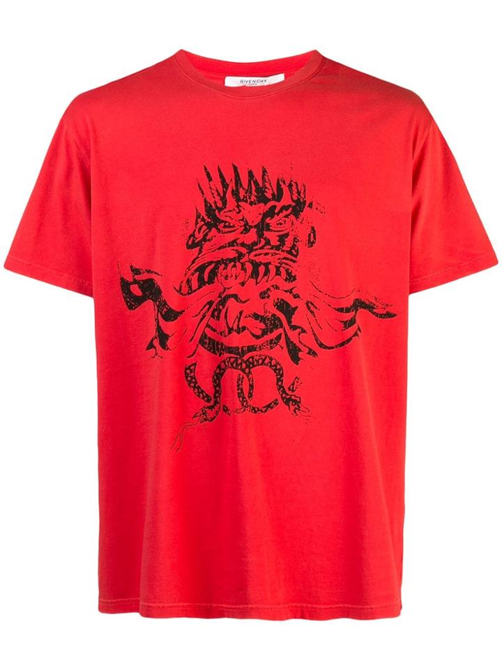 Givenchy Monster- Print T-shirt - Red