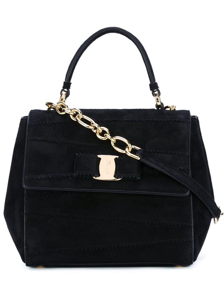 Salvatore Ferragamo 'vara' Tote, Women's, Black, Kid Leather