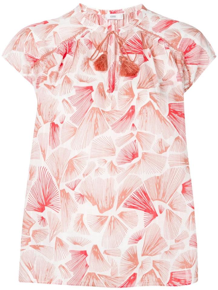 Closed Floral Print Blouse - Neutrals