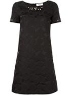 Blugirl Embellished Neck Jacquard Dress, Women's, Size: 44, Black, Polyester