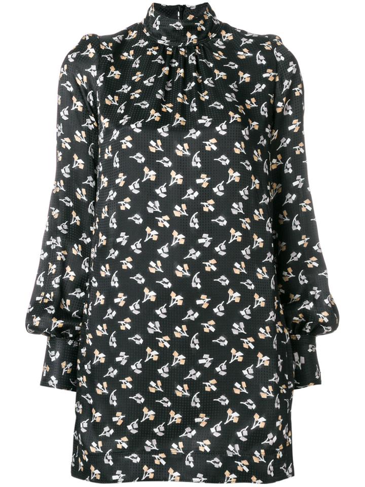 Marc Jacobs Geo Flower Mock Neck Dress - Black
