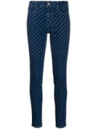 Stella Mccartney High-rise Skinny Monogram Denim Jeans - Blue