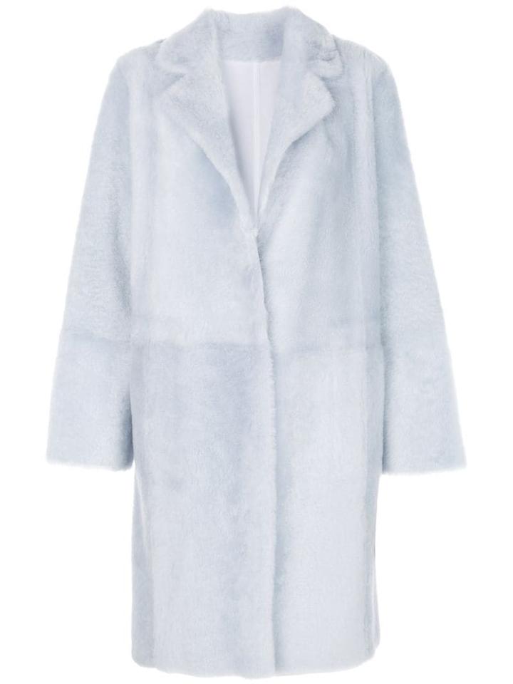 Yves Salomon Bathrobe-style Shearling Coat - Blue