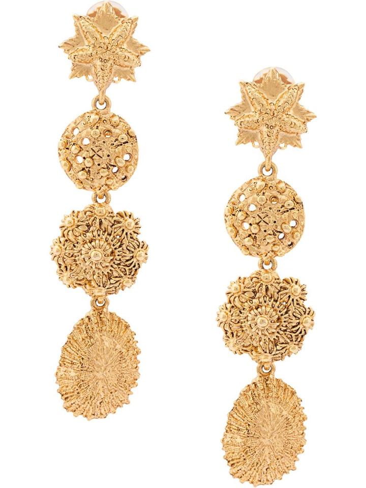 Oscar De La Renta Sea Charm Earrings - Metallic