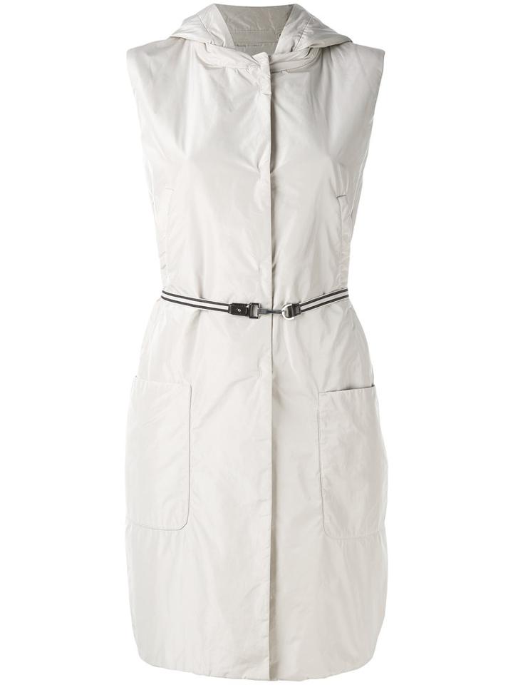 's Max Mara - Hooded Shell Gilet - Women - Polyester - 42, Nude/neutrals, Polyester