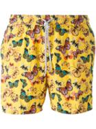 Capricode Butterfly Print Swim Shorts, Men's, Size: Xxl, Yellow/orange, Polyamide