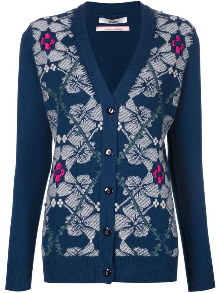 Barrie Jacquard V-neck Cardigan