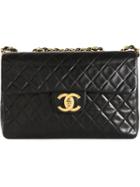 Chanel Vintage Maxi Half Flap Bag, Women's, Black