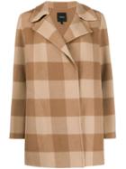 Theory Double-faced Check Coat - Brown