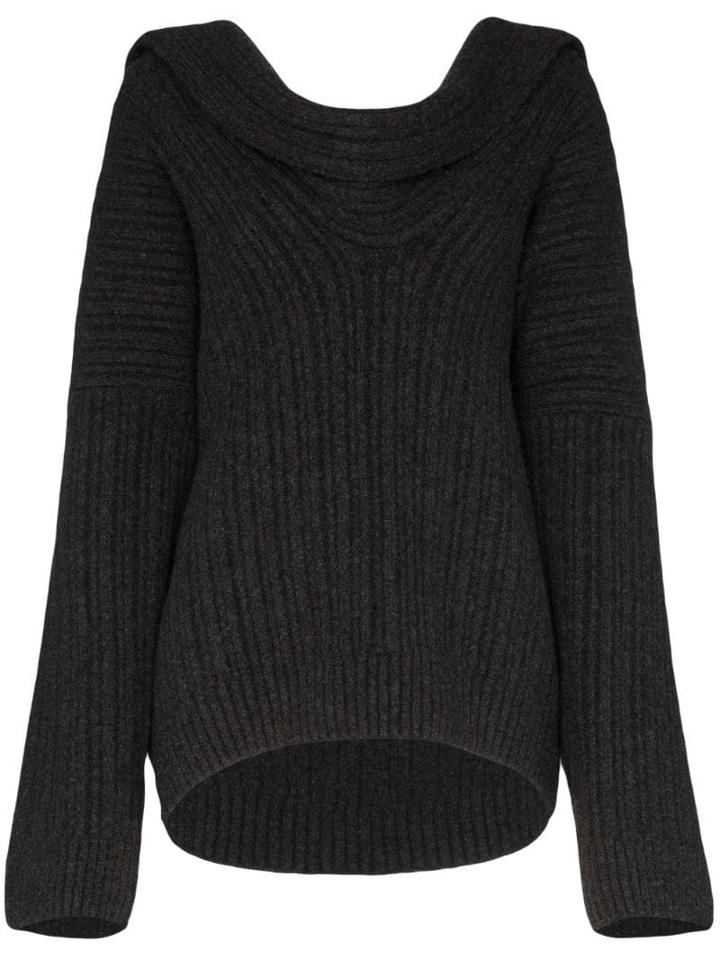 Jacquemus Draped Knitted Jumper - Grey