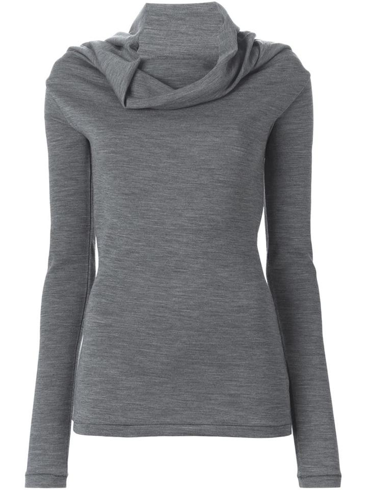 Joseph Cowl Neck Sweater, Women's, Size: Large, Grey, Virgin Wool