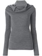 Joseph Cowl Neck Sweater, Women's, Size: Large, Grey, Virgin Wool