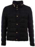Moncler Gamme Bleu Zipped Neck Detail Jacket, Men's, Size: 1, Blue, Cotton/feather Down/wool/goose Down