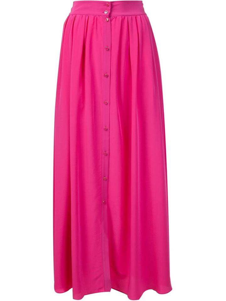 Vanessa Bruno High-waisted Buttoned Skirt, Women's, Size: 40, Pink/purple, Silk