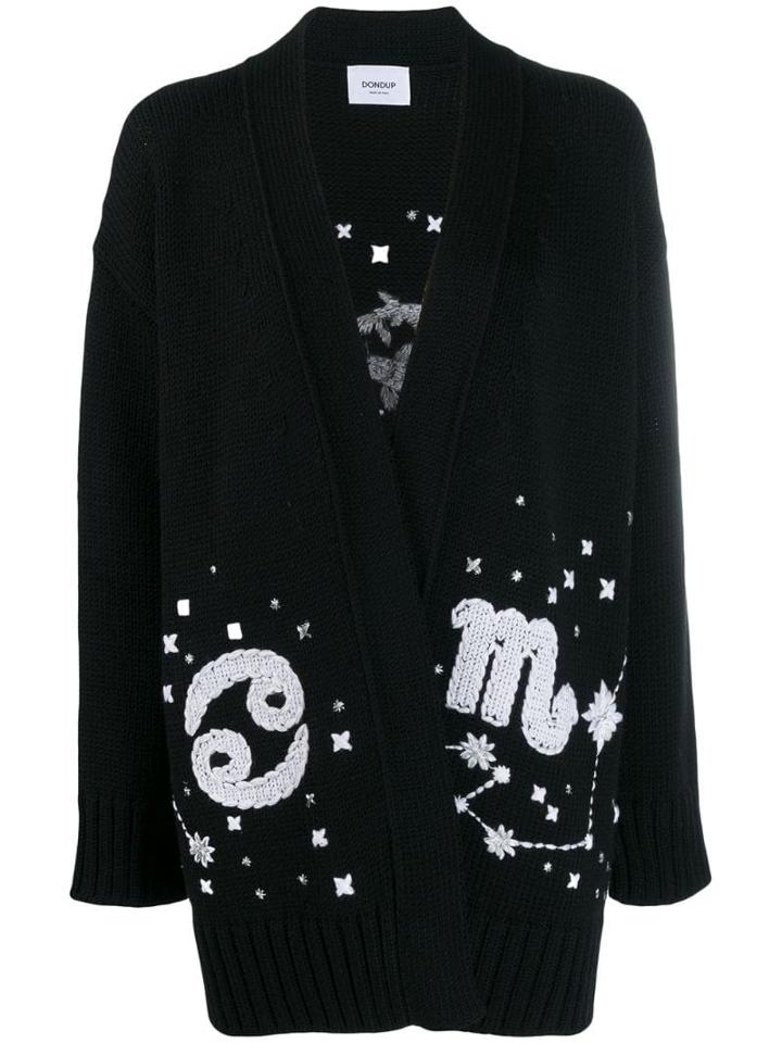 Dondup Oversized Embroidered Cardigan - Black