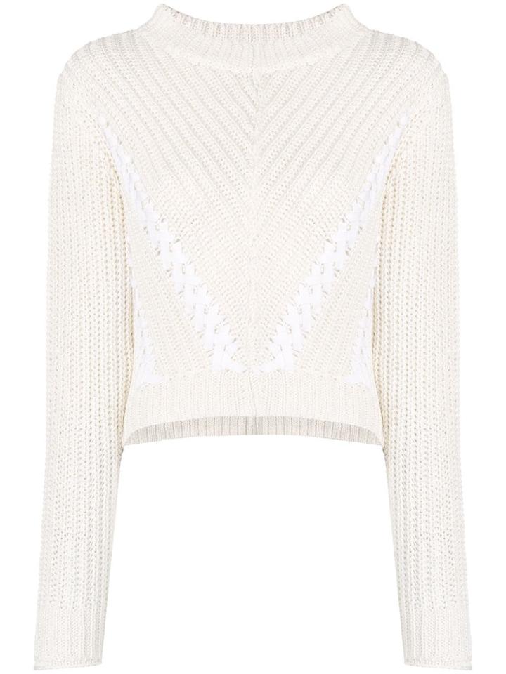 3.1 Phillip Lim Cropped Knitted Jumper - White