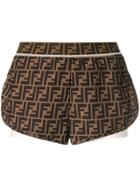 Fendi Monogram Print Shorts - White