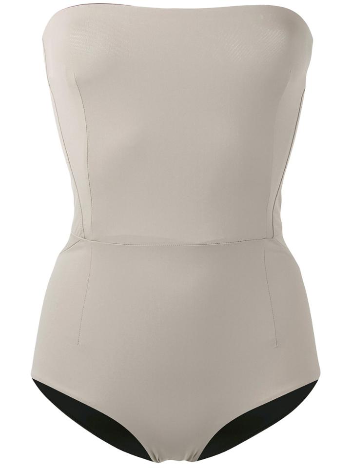 Jean Yu Nude Boatneck Swimsuit - Nude & Neutrals