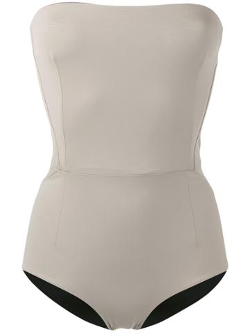 Jean Yu Nude Boatneck Swimsuit - Nude & Neutrals