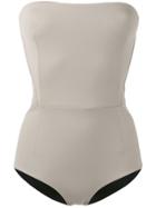 Jean Yu Nude Boatneck Swimsuit - Nude & Neutrals