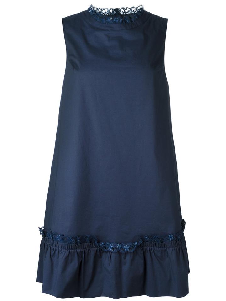 Twin-set Sleeveless Peplum Dress, Women's, Size: 46, Blue, Cotton/spandex/elastane/polyamide