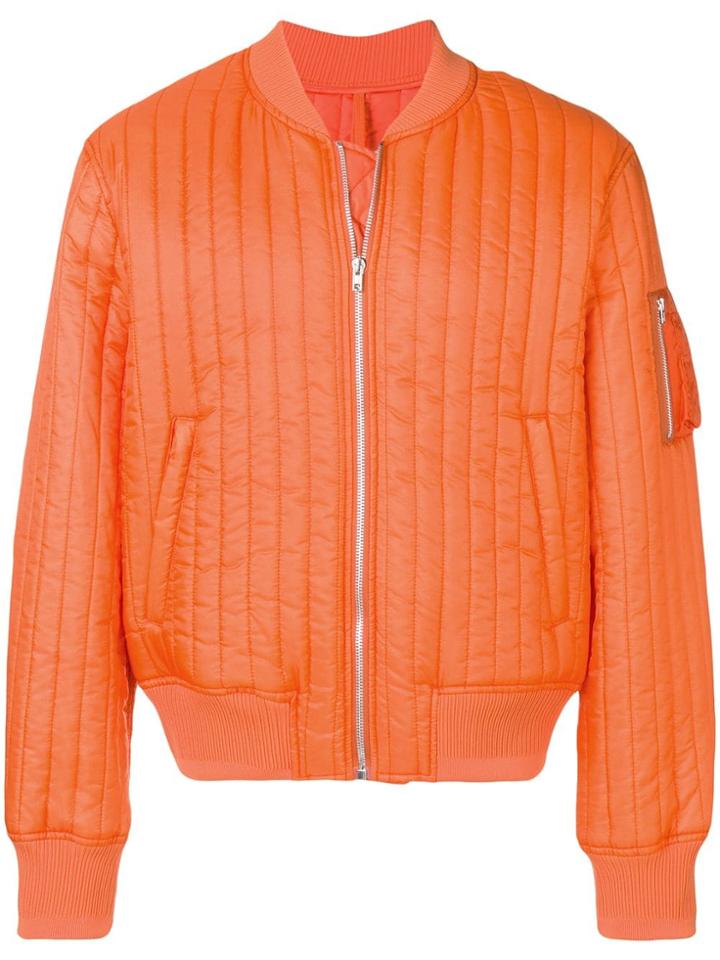 Helmut Lang Quilted Bomber Jacket - Orange