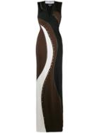 Just Cavalli Stud-embellished Panelled Gown - Brown