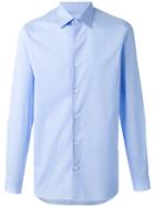 Z Zegna Popeline Shirt, Men's, Size: 39, Blue, Cotton/spandex/elastane