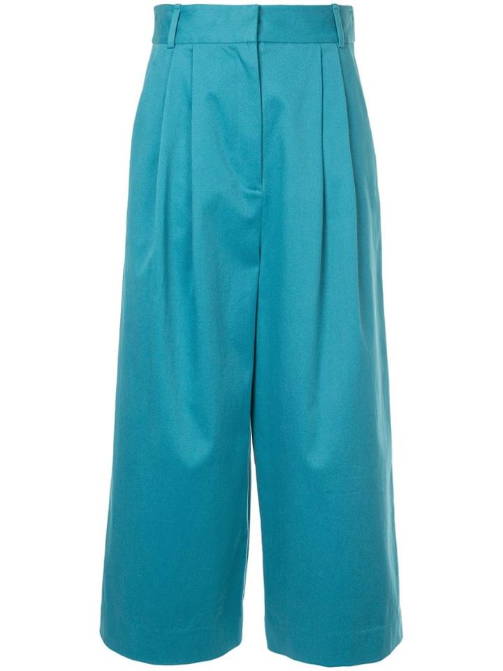 Tibi Tristan Twill Bianca Cropped Pants - Blue
