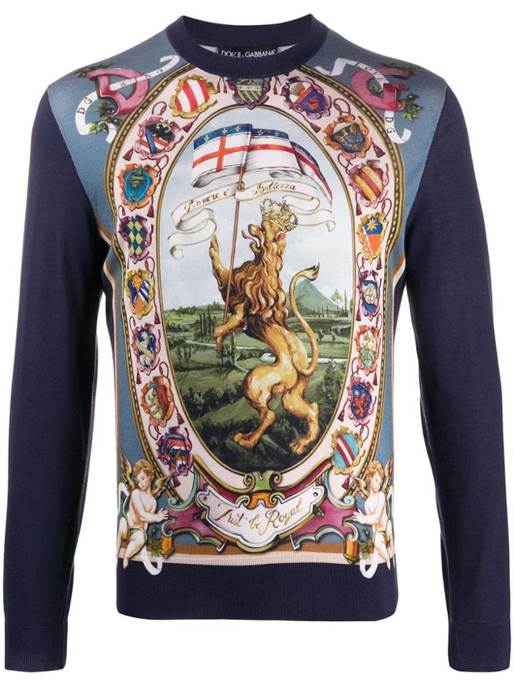Dolce & Gabbana Dg King Knitted Sweater - Blue
