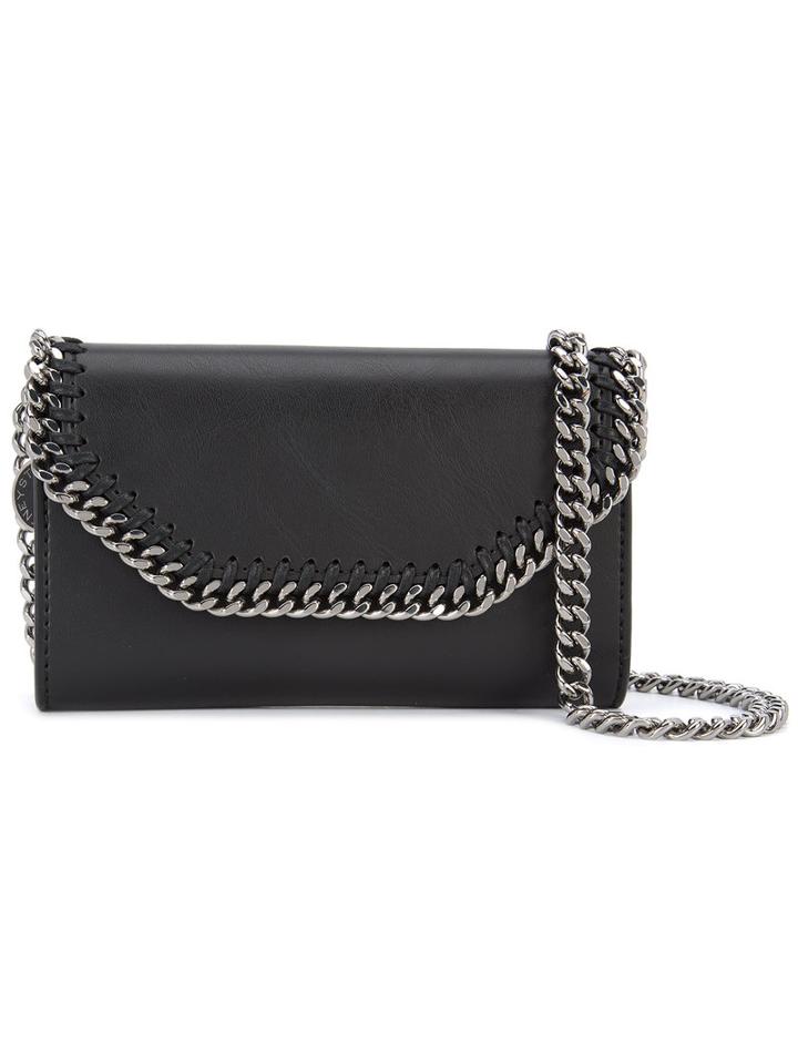 Stella Mccartney Chain-trim Clutch Bag, Women's, Black, Polyurethane/polyester/cotton