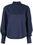 Ck Calvin Klein Long-sleeve Poplin Top - Blue