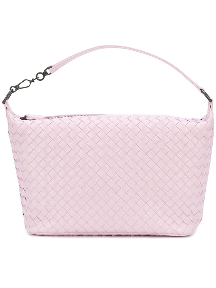 Bottega Veneta Dragee Intrecciato Nappa Small Shoulder Bag - Pink &