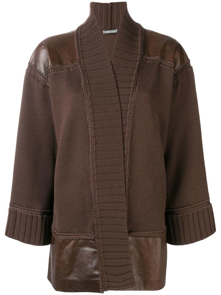 Alberta Ferretti Open Front Cardigan - Brown